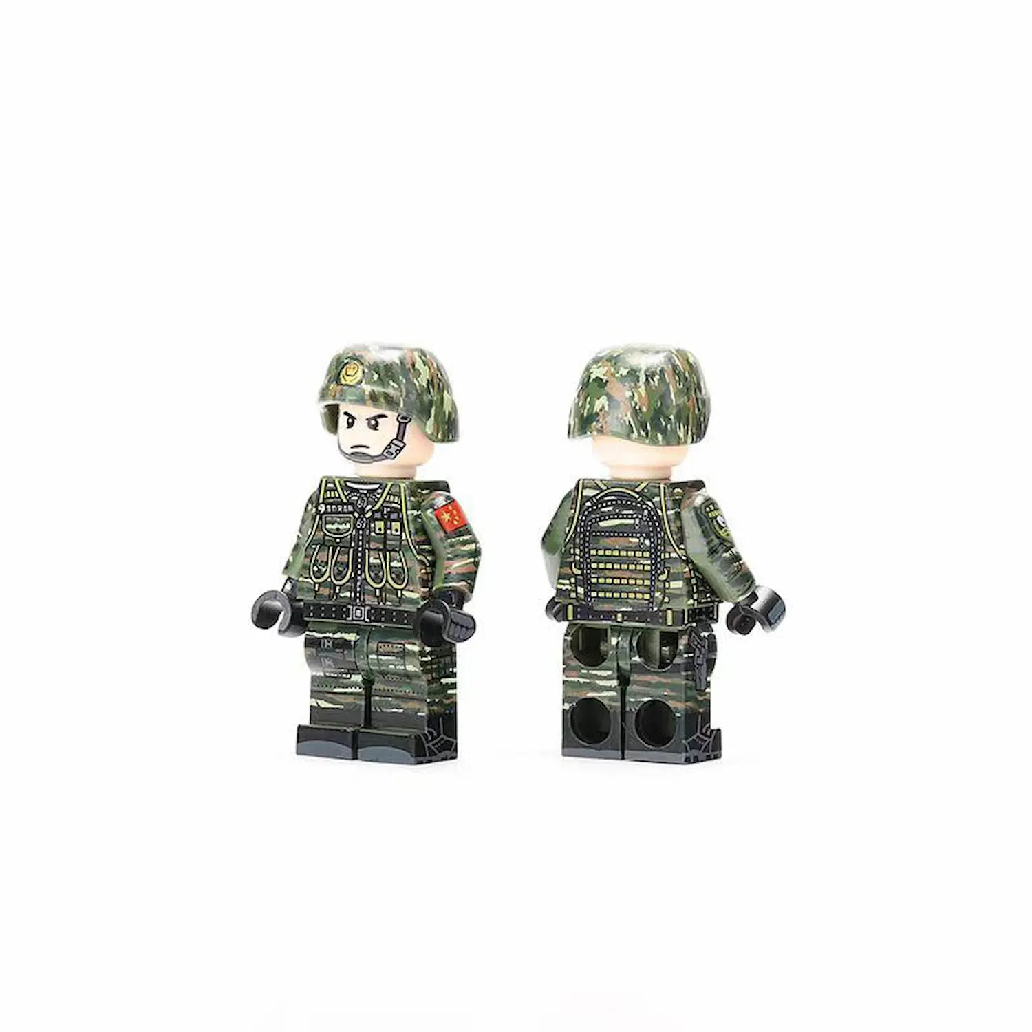 Minifigure – Chinese Snow Leopard Commando Unit (LEGO Alternative) Chinese Snow Leopard Commando Unit - Custom Printed Brick Block Figure