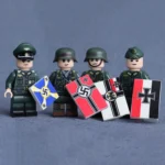 German soldiers and an officer - Custom Printed Brick Block Figure
