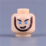 confident smirk or smile head - Custom 3D Printed Miniature Accessory Parts Pieces for Brick Block Figures