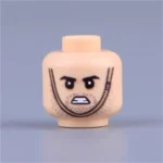 head battle cry, a defiant shout, or a grimace of extreme effort - Custom 3D Printed Miniature Accessory Parts Pieces for Brick Block Figures