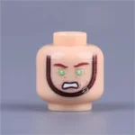 head battle cry, a shout of rage, or the look of someone in a fierce fight - Custom 3D Printed Miniature Accessory Parts Pieces for Brick Block Figures