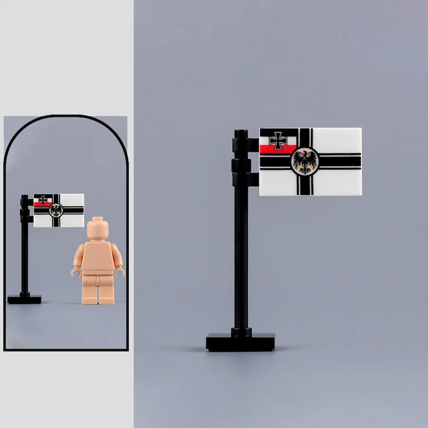 Custom Piece – Reichskriegsflagge, the Imperial War Flag of the German Empire (Deutsches Kaiserreich) Flag – 3D Print for LEGO Minifigure