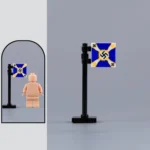 2 Spanish Blue Division (División Azul) Flag - Custom 3D Printed Miniature Accessory Parts Pieces for Brick Block Figures