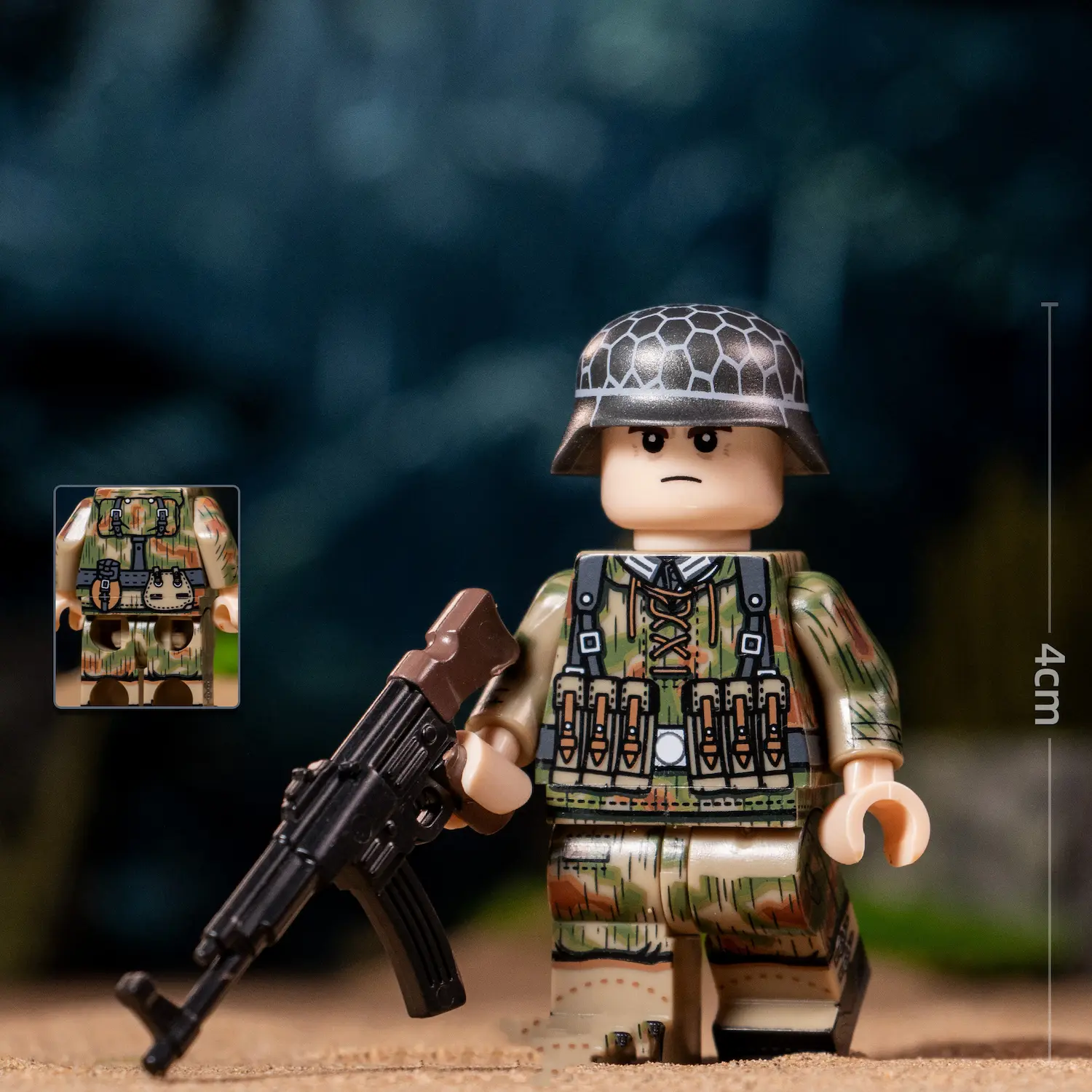 German Assault Infantry (Sumpfmuster 44 Camouflage) WWII – Custom Printed Brick Block Figure German Assault Infantry (sumpfmuster 44 Camouflage) Wwii – Custom Printed Brick Block Figure