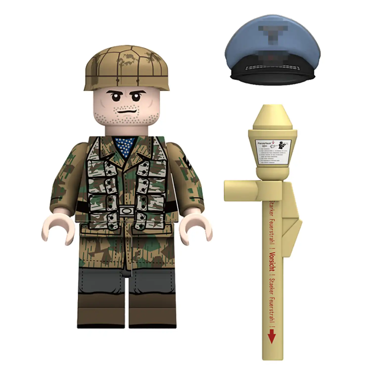 German Fallschirmjäger (Paratrooper) Anti-Tank Gunner WWII - Custom Printed Brick Block Figure in white background German Fallschirmjäger (paratrooper) Anti Tank Gunner Wwii Custom Printed Brick Block Figure In White Background