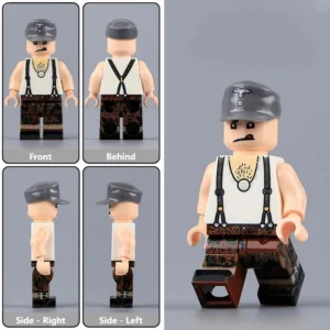 German Heer Soldier in Off-Duty Mixed Gear (Dot 44 Trousers) World War II - Custom Printed Brick Block Figure German Heer Soldier In Off Duty Mixed Gear (dot 44 Trousers) World War Ii Custom Printed Brick Block Figure