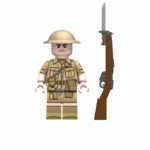 British or Commonwealth infantryman machine gunner - Custom Printed Brick Block Figure
