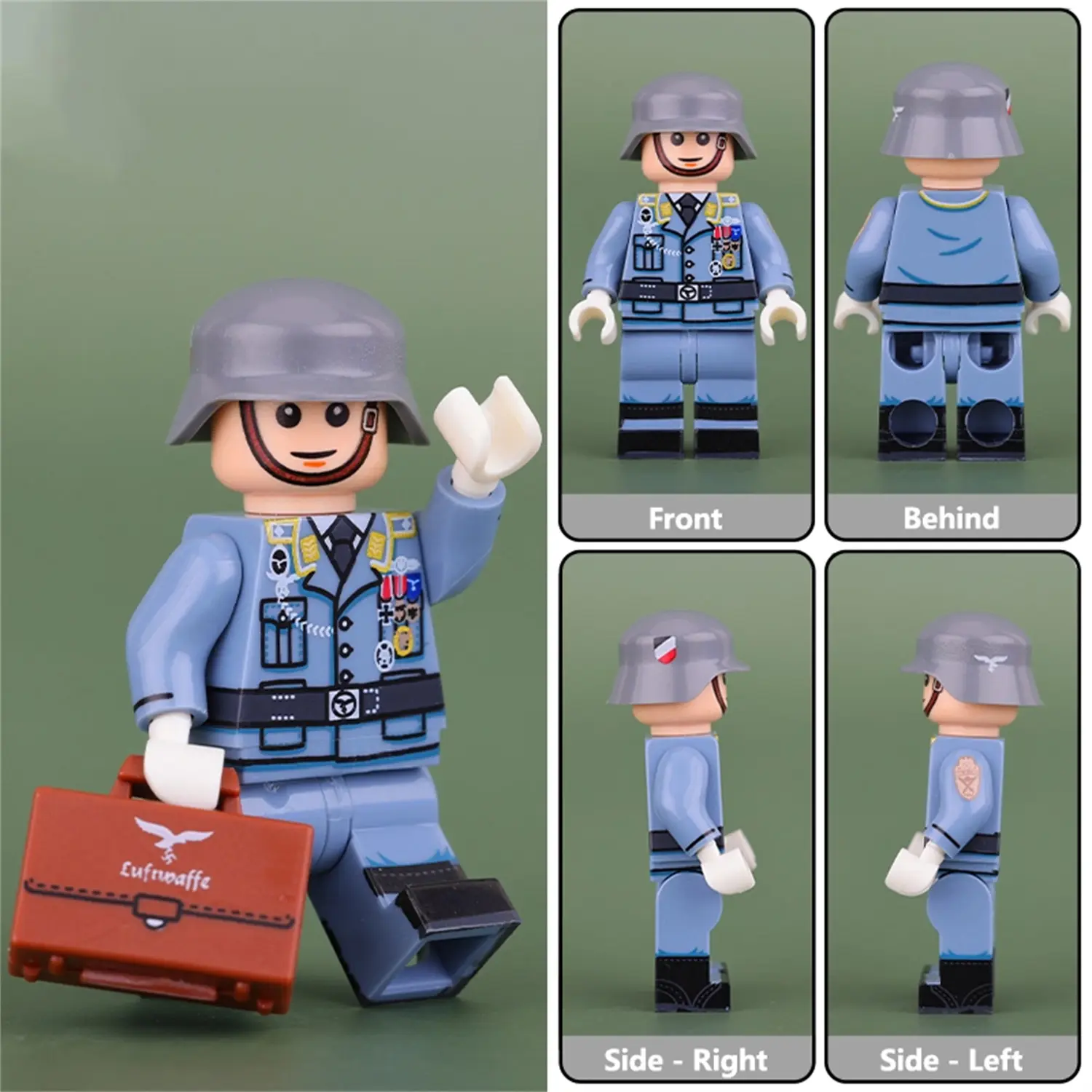 Minifigure - Feldwebel a senior non-commissioned officer NCO rank in the German Luftwaffe World War II (LEGO Compatible) Minifigure - Feldwebel a senior non-commissioned officer NCO rank in the German Luftwaffe World War II (LEGO Compatible)