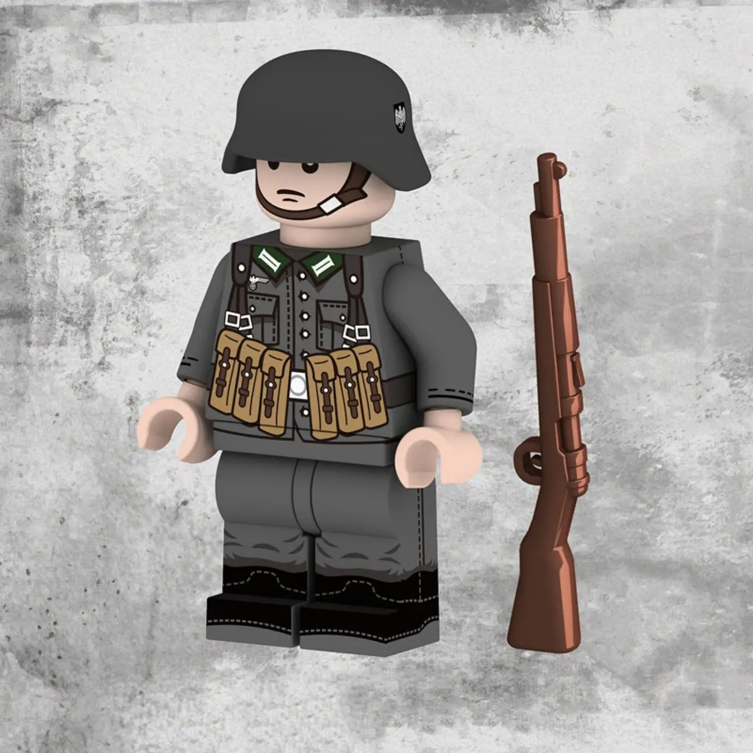 Minifigure - German Army (Heer) infantryman from the mid-to-late period of World War II (LEGO Compatible) Minifigure - German Army (Heer) infantryman from the mid-to-late period of World War II (LEGO Compatible)