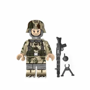 Minifigure - German Hermann Goering Wehrmacht machine gunner from the mid-to-late period of World War II (LEGO Compatible) Minifigure - German Hermann Goering Wehrmacht machine gunner from the mid-to-late period of World War II (LEGO Compatible)