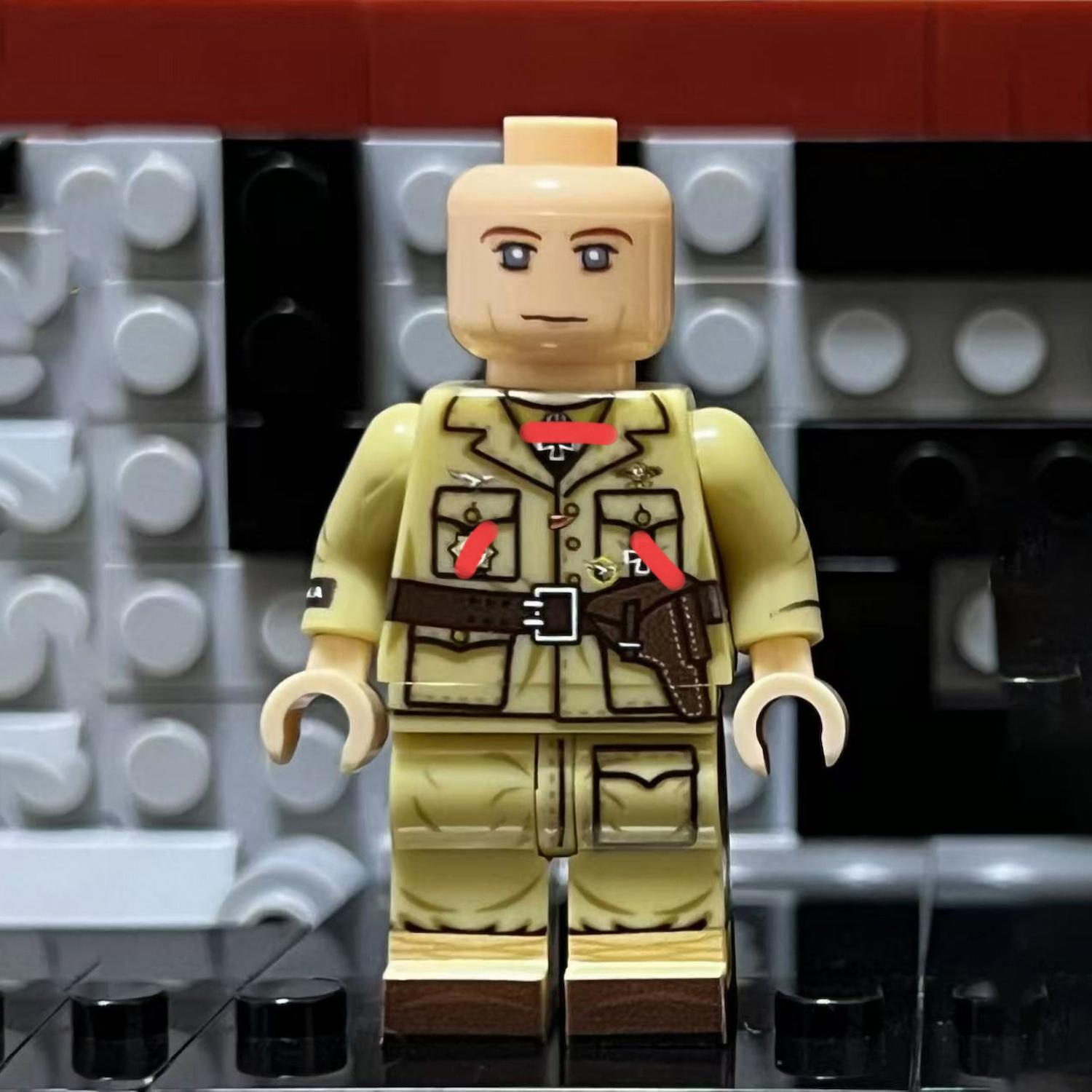 Minifigure - German Luftwaffe (Air Force) fighter ace Hans-Joachim Marseille (Britisches Freikorps) (LEGO Compatible) Minifigure - German Luftwaffe (Air Force) fighter ace Hans-Joachim Marseille (Britisches Freikorps) (LEGO Compatible)