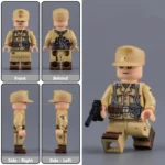 German officer or senior Non-Commissioned Officer (NCO) from the Afrikakorps (DAK) during the North African Campaign of World War II - Custom Printed Brick Block Figure