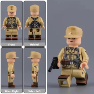 Minifigure - German officer or senior Non-Commissioned Officer (NCO) from the Afrikakorps (DAK) during the North African Campaign of World War II (LEGO Compatible) Minifigure - German officer or senior Non-Commissioned Officer (NCO) from the Afrikakorps (DAK) during the North African Campaign of World War II (LEGO Compatible)