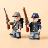 Minifigure - opposing soldiers from the American Civil War, Confederate soldier and Union soldier (LEGO Compatible) opposing soldiers from the American Civil War, Confederate soldier and Union soldier - Custom Printed Brick Block Figure