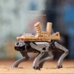 Military robot dog Quadrupedal Unmanned Ground Vehicle (Q-UGV) silver - Custom Printed Brick Block Figure