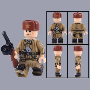 Minifigure – Soviet Red Army submachine gunner (LEGO Compatible) Minifigure – Soviet Red Army submachine gunner (LEGO Compatible)