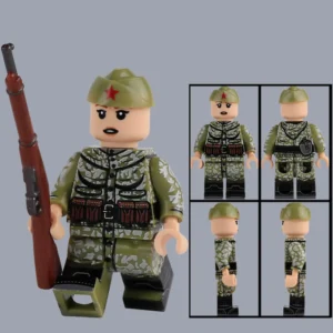 Minifigure – female soldier sniper of the Soviet Red Army (LEGO Compatible) Minifigure – female soldier sniper of the Soviet Red Army (LEGO Compatible)