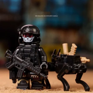 Minifigure – modern or near-future special forces soldier accompanied by a robot wolf or robot dog 2 (LEGO Compatible) Minifigure – modern or near-future special forces soldier accompanied by a robot wolf or robot dog 2 (LEGO Compatible)