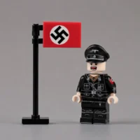 Officer From The German Nazi Schutzstaffel (ss) During The World War Ii Era – Custom Printed Brick Block Figure With National Flag Of Nazi Germany Swastika Flag