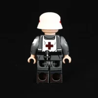the back of Minifigure - German combat medic (Sanitäter) World War II (LEGO Compatible) the back of Minifigure - German combat medic (Sanitäter) World War II (LEGO Compatible)