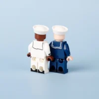 the back of Minifigure - two United States Navy Sailors (LEGO Compatible) two United States Navy Sailors - Custom Printed Brick Block Figure