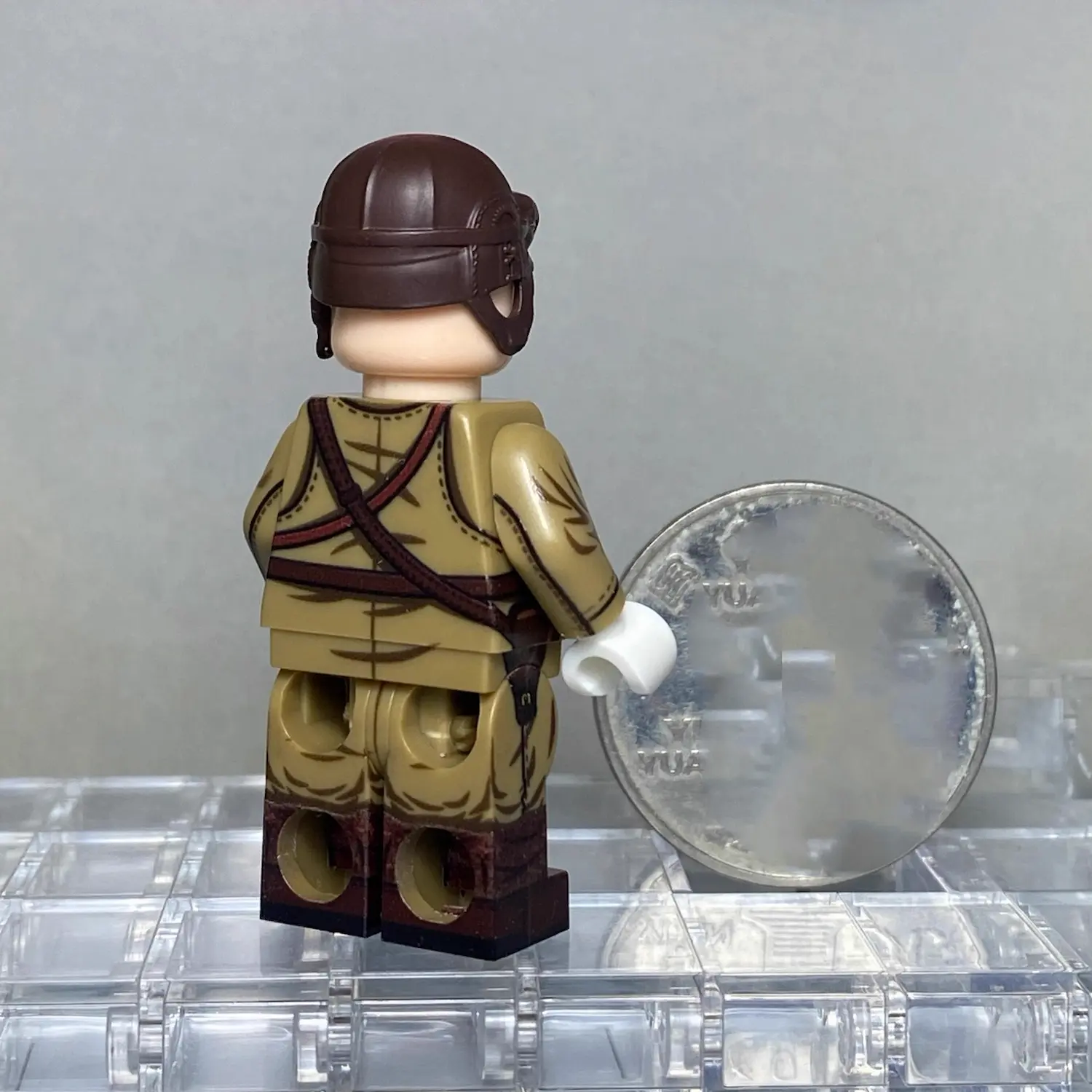 the back of Minifigure – Japanese Tank Crewman from World War II 2 (LEGO Alternative) Japanese Tank Crewman from World War II 2 - Custom Printed Brick Block Figure
