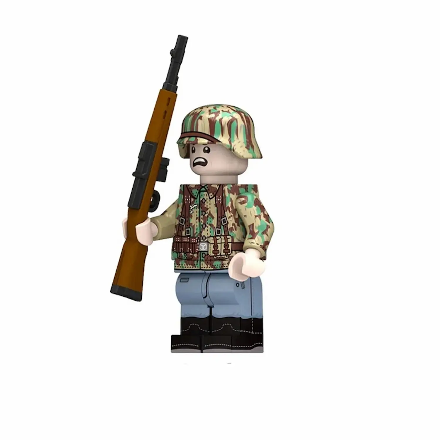 Minifigure - elite German Fallschirmjäger (paratrooper) of the Luftwaffe (Air Force) from the mid-to-late period of World War II (LEGO Compatible)