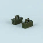German Patronenkasten 34 Ammo boxes molded in a olive green or military green color - Custom 3D Printed Miniature Accessory Parts Pieces for Brick Block Figures
