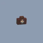 army military briefcase or dispatch case molded in a brown color printed with a Iron Cross (Eisernes Kreuz) - Custom 3D Printed Miniature Accessory Parts Pieces for Brick Block Figures