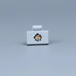 army military briefcase or dispatch case molded in a light grey color printed with a Iron Cross (Eisernes Kreuz) - Custom 3D Printed Miniature Accessory Parts Pieces for Brick Block Figures