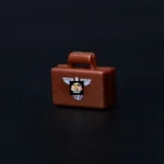 army military briefcase or satchel molded in a brown color printed in white with the Wehrmachtsadler - Custom 3D Printed Miniature Accessory Parts Pieces for Brick Block Figures