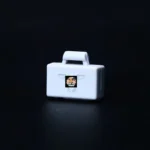 army military briefcase or satchel molded in a light grey color printed in white with the Wehrmachtsadler - Custom 3D Printed Miniature Accessory Parts Pieces for Brick Block Figures