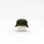 military Helmet German Stahlhelm (steel helmet) decorated with a dark forest camouflage pattern from the World War II - Custom 3D Printed Miniature Accessory Parts Pieces for Brick Block Figures