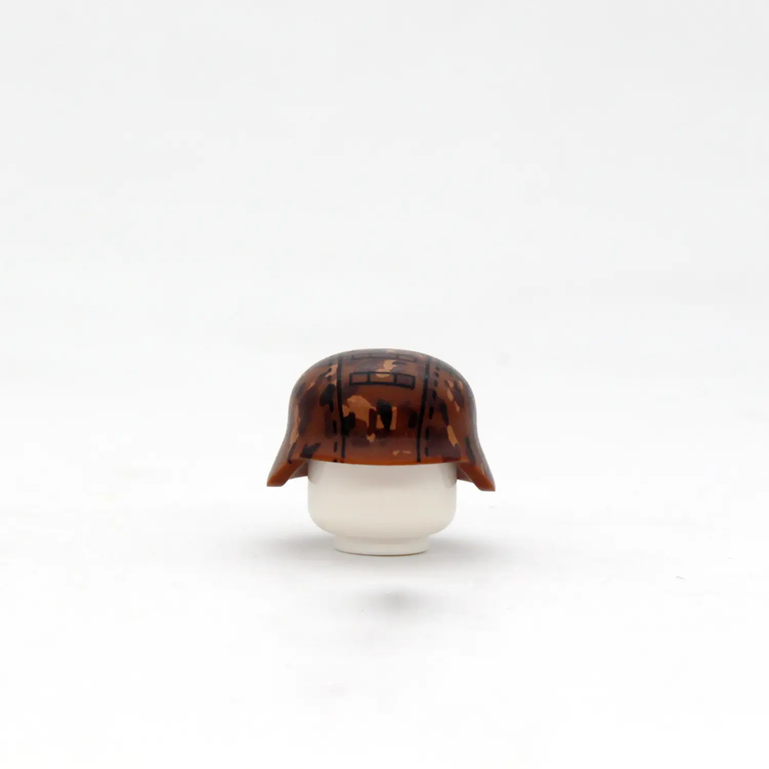 Custom Piece Miniature – military Helmet German Stahlhelm (steel helmet) decorated with an autumnal camouflage pattern from the World War II – 3D Print for LEGO minifigure Custom Piece Miniature – military Helmet German Stahlhelm (steel helmet) decorated with an autumnal camouflage pattern from the World War II – 3D Print for LEGO minifigure
