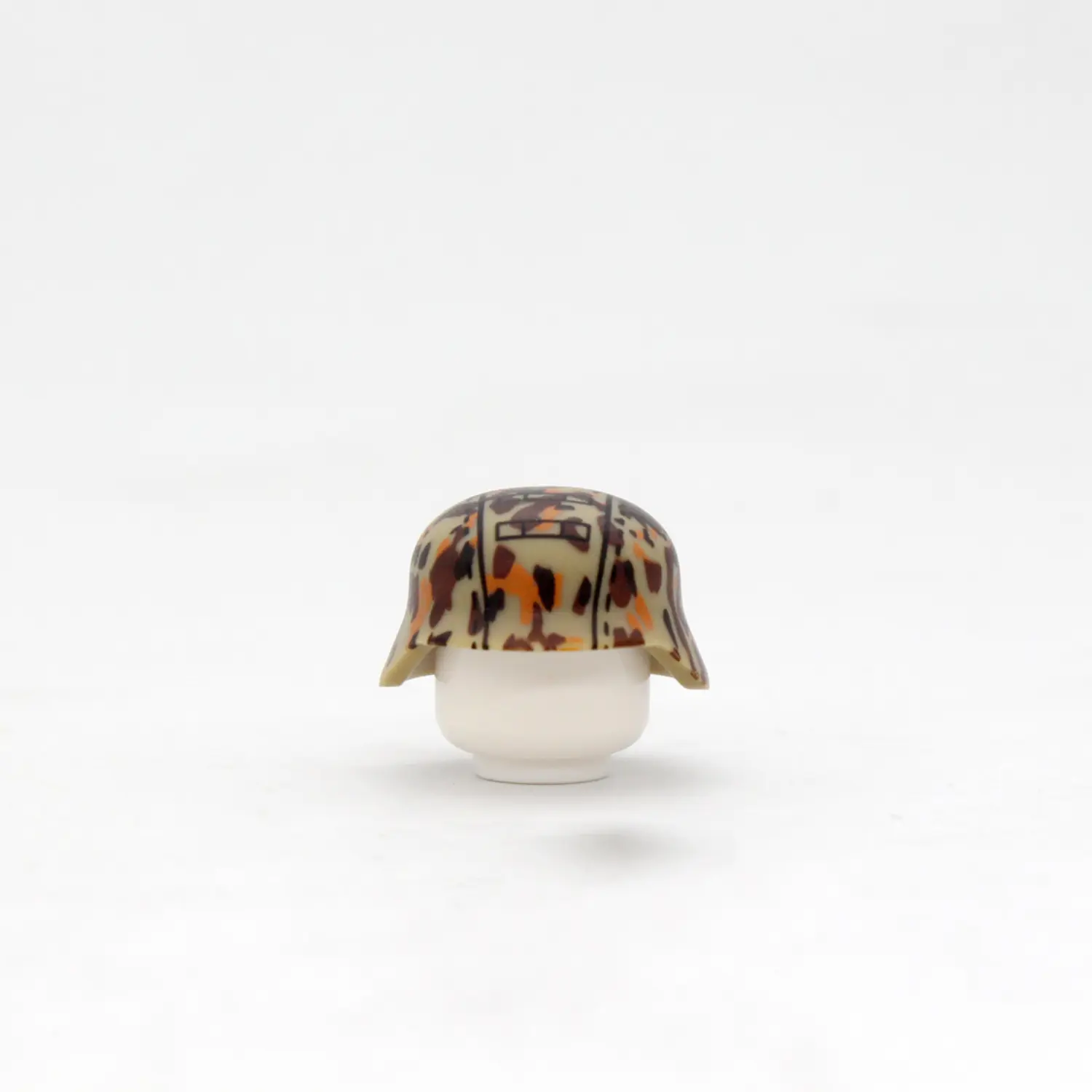 Custom Piece Miniature – military Helmet German Stahlhelm (steel helmet) – 3D Print for LEGO minifigure Custom Piece Miniature – military Helmet German Stahlhelm (steel helmet) decorated with a camouflage pattern known as Erbsenmuster (pea dot pattern) from the World War II – 3D Print for LEGO minifigure