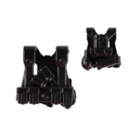 modern military tactical vest or chest rig molded in a black color - Custom 3D Printed Miniature Accessory Parts Pieces for Brick Block Figures