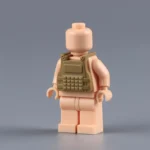 modern plate carrier tactical vest molded in a tan or olive drab color - Custom 3D Printed Miniature Accessory Parts Pieces for Brick Block Figures