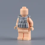 tactical vest molded load-bearing vest or plate carrier in a grey color - Custom 3D Printed Miniature Accessory Parts Pieces for Brick Block Figures