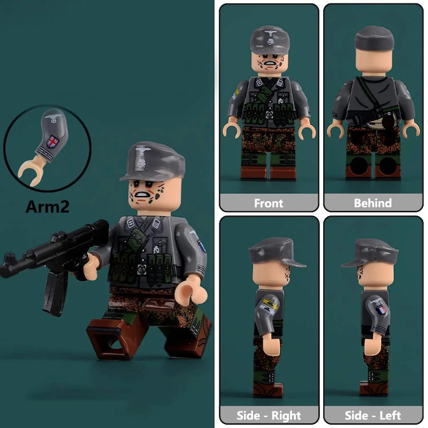 Minifigure - European Volunteer who served with the German Army during World War II (LEGO Compatible) Minifigure - European Volunteer who served with the German Army during World War II (LEGO Compatible)