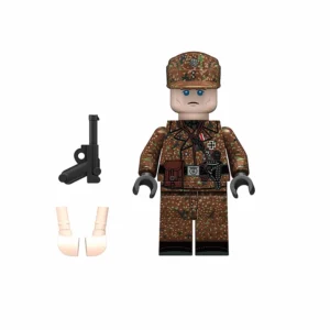 Minifigure - German soldier from a Panzer (Armored) unit Pea pattern during World War II (LEGO Compatible) Minifigure - German soldier from a Panzer (Armored) unit Pea pattern during World War II (LEGO Compatible)