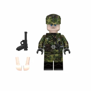 Minifigure - German soldier from a Panzer (Armored) unit during World War II (LEGO Compatible) Minifigure - German soldier from a Panzer (Armored) unit during World War II (LEGO Compatible)