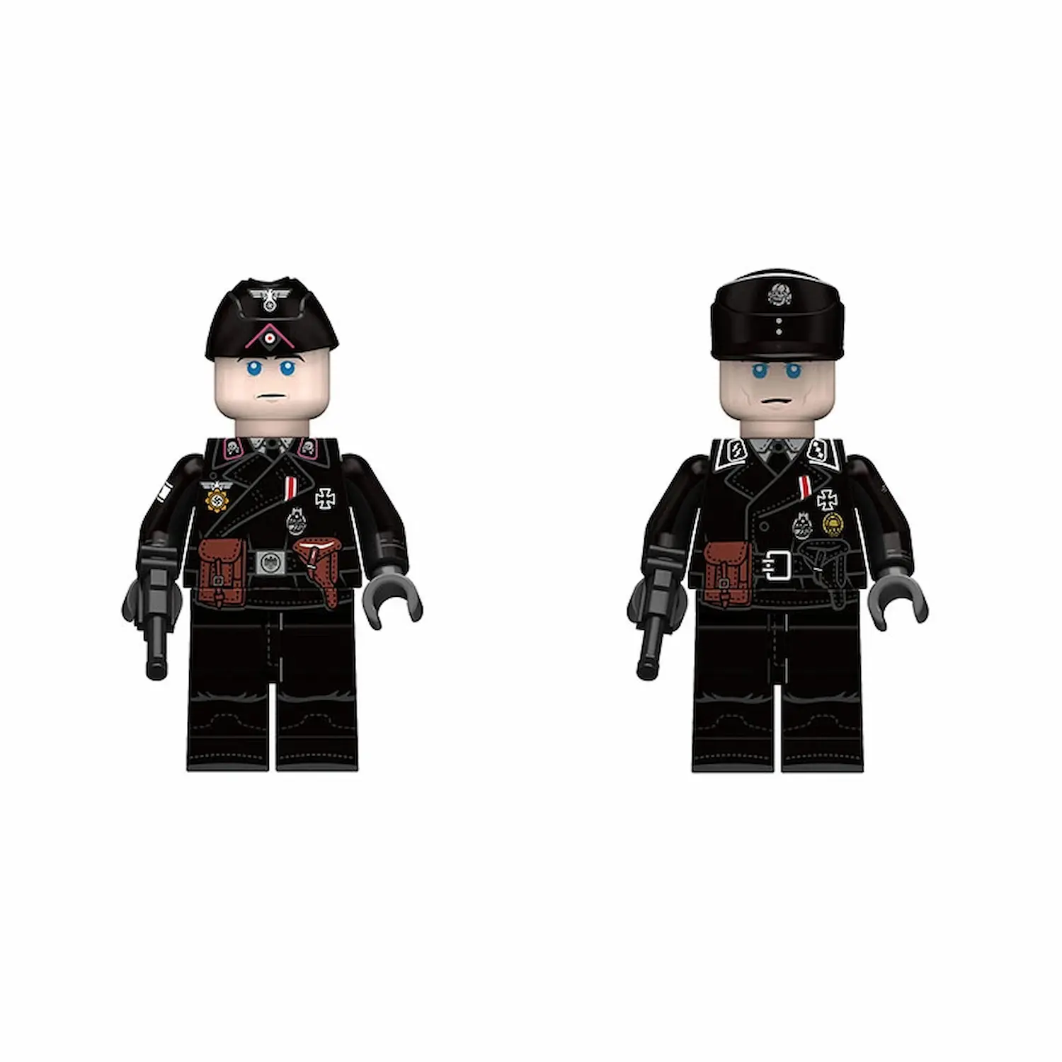 Minifigure - Two German Panzer (Armored) officers from World War II (LEGO Compatible) Minifigure - Two German Panzer (Armored) officers from World War II (LEGO Compatible)