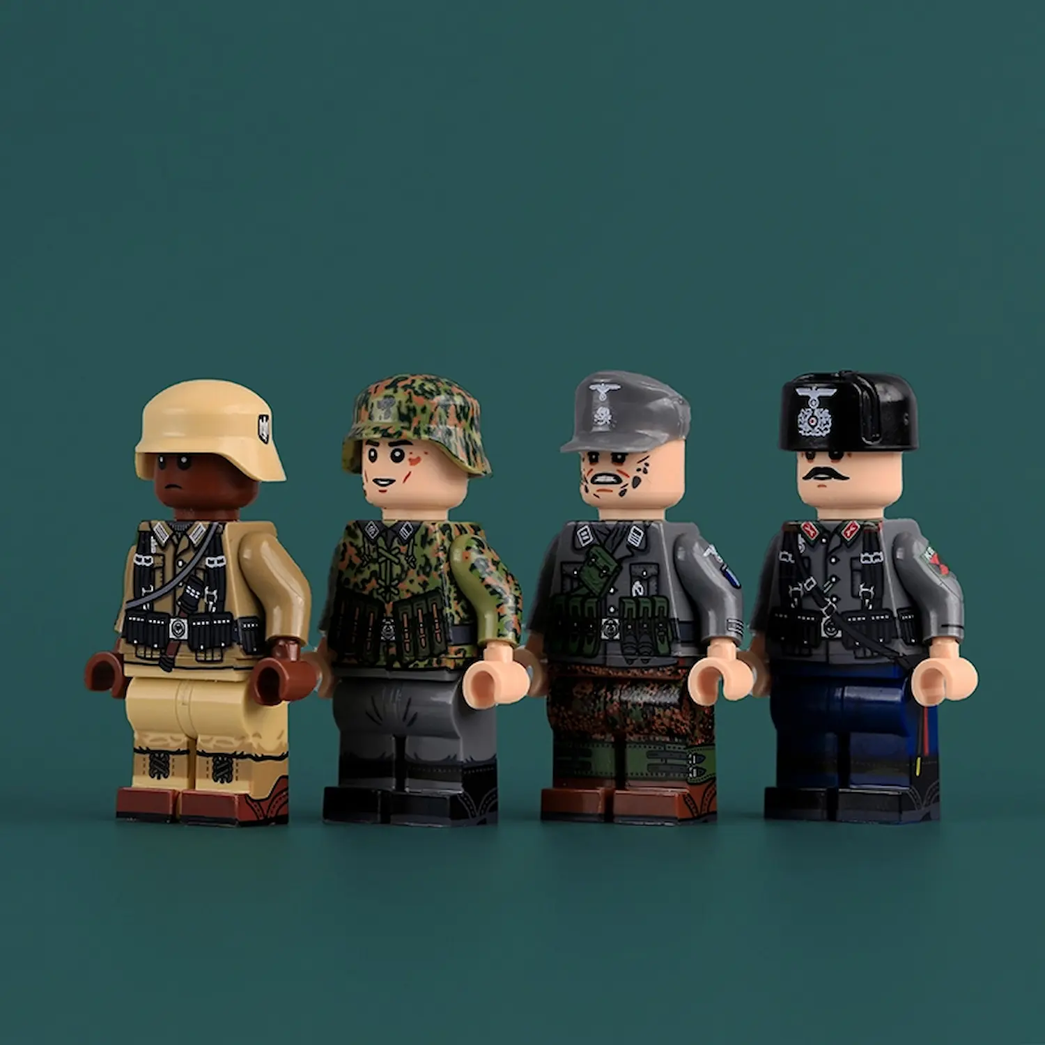 the front of Minifigure - various Foreign Volunteers who served with the German military during World War II (LEGO Compatible) the front of Minifigure - various Foreign Volunteers who served with the German military during World War II (LEGO Compatible)
