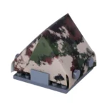 A-frame pup tent printed with a modern multi-terrain winter or alpine camouflage pattern - Custom 3D Printed Miniature Accessory Parts Pieces for Brick Block Figures