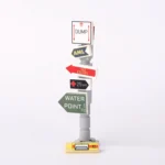 British Commonwealth military road signpost from the North African Campaign of World War II - Custom 3D Printed Miniature Accessory Parts Pieces for Brick Block Figures