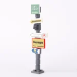 German military road signpost from the Battle of the Bulge - Custom 3D Printed Miniature Accessory Parts Pieces for Brick Block Figures
