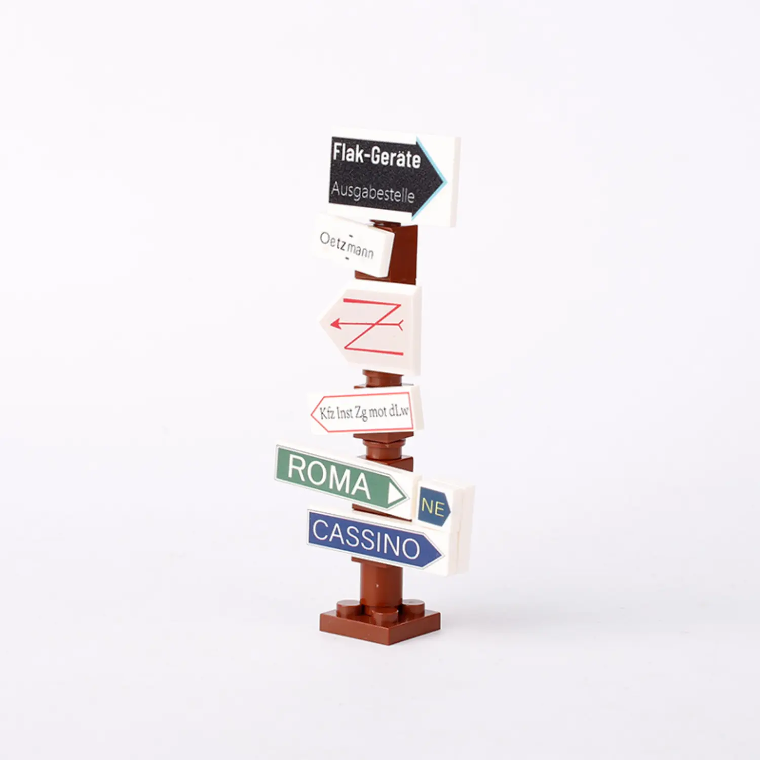 Custom Piece Miniature – German military road signpost from the Italian Campaign of World War II – 3D Print for LEGO Minifigure