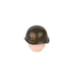 Soviet SSh-40 steel helmet dark olive green 2 - Custom 3D Printed Miniature Accessory Parts Pieces for Brick Block Figures