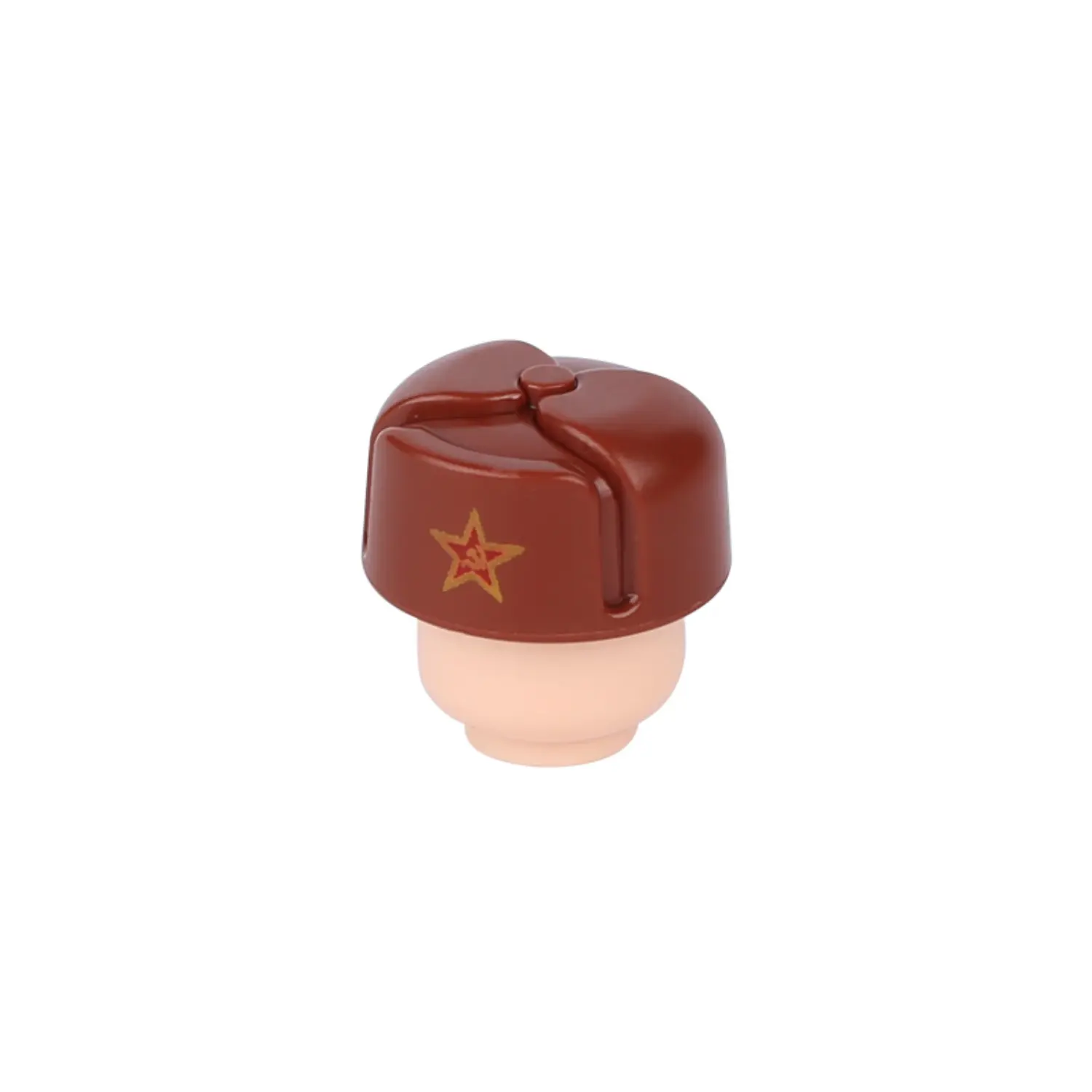 Custom Piece Miniature – Soviet Ushanka Red Army military cap World War II brown – 3D Print for LEGO minifigure