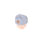 Soviet Ushanka Red Army military cap World War II light grey - Custom 3D Printed Miniature Accessory Parts Pieces for Brick Block Figures